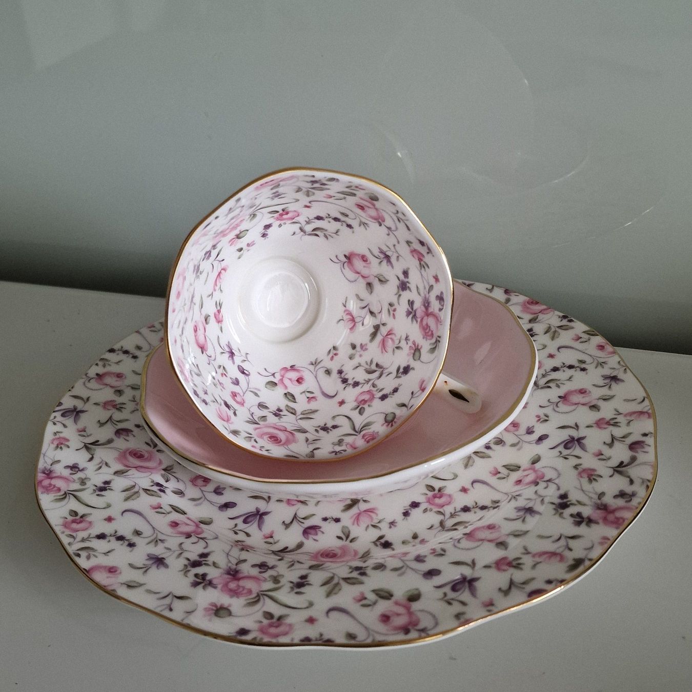 Royal Albert Tazze: Royal Albert Tee-/Kaffeetasse, rosa mit Blumenmuster und Unt – Usato da Birr venduto da sen_sy55 4