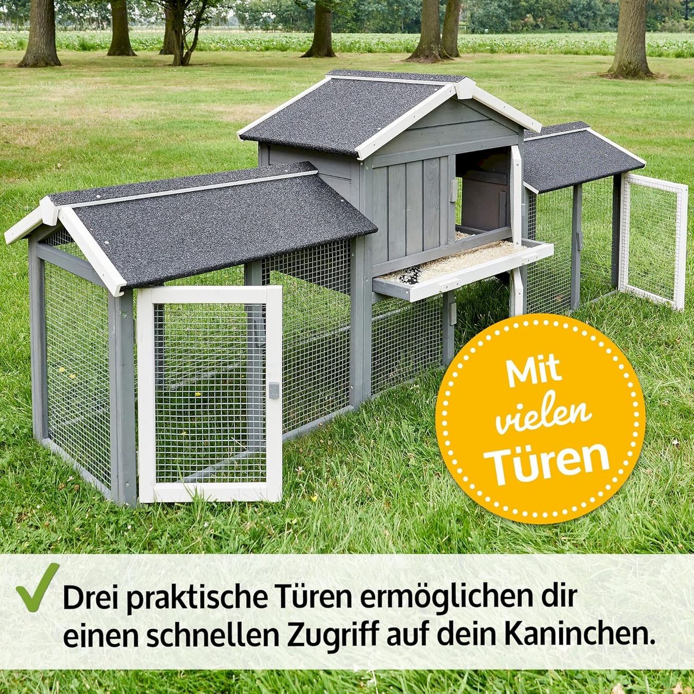 Gabbie, trasporto & Sicurezza: Hasenstall Don Camillo 210x54x85cm grau – Nuovo e nell'imballaggio originale da Bottighofen venduto da zaap 4