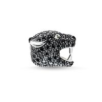 Seltener Thomas Sabo Karma Bead Black Cat Silber 925