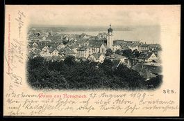 AK Rorschach, Blick zum Ort, 1899