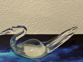 Antike Schwanenfigur aus Glas