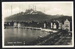 AK Luzern, Teilansicht mit Pilatus, 1933