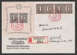 1943 : Ausstellungbrief mit Block W14