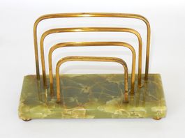 Art Déco ( um 1925 ) Briefhalter aus grünem Marmor - 18.0cm