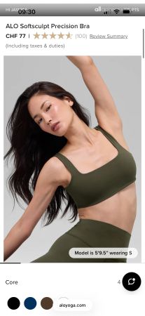 Alo Yoga Bra in Grösse L