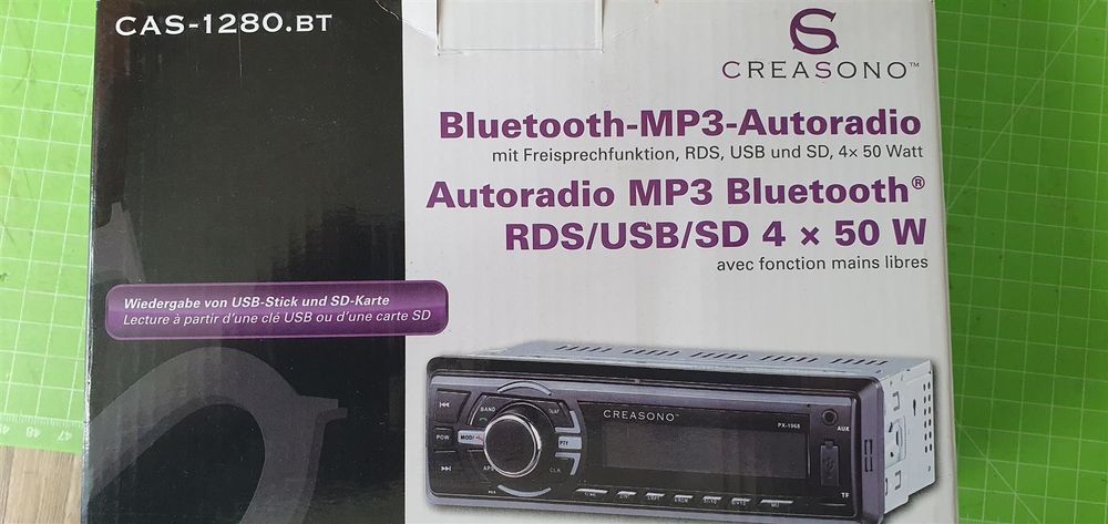 Creasono MP3-Autoradio, CD, Bluetooth, Freisprechfunktion, USB, SD