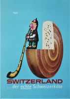 SWITZERLAND EMMENTALER KAESE SENN + ALPHORN 1959 Plakat