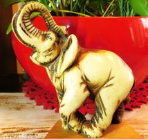 Vintage 1960's Hand Carved Ivory Colored Resin African