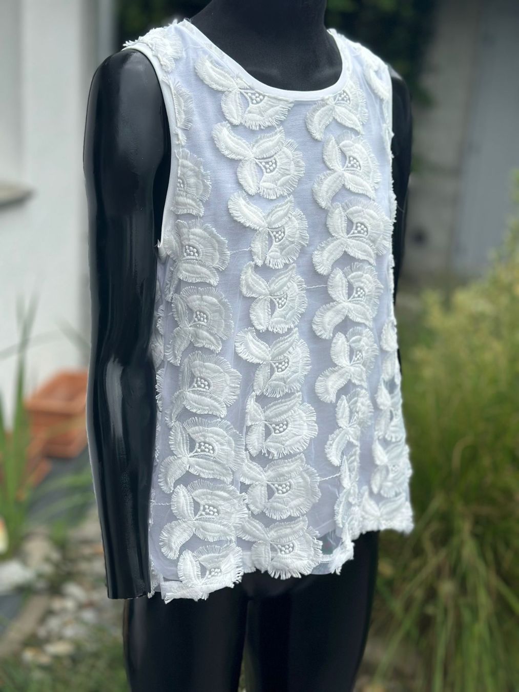 H&M Camicette: Weisses Sommertop mit Blumenmuster Gr. M – Usato da Zufikon venduto da Modestil365 5
