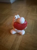 Salvadanaio ceramica forma uomo cuore rosso da collezione