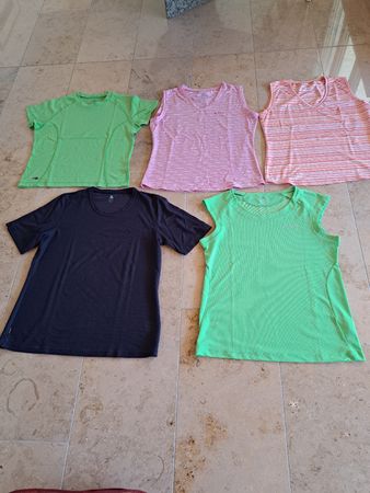 5 Sport T-Shirts, 4 x Odlo, 1 x Adidas