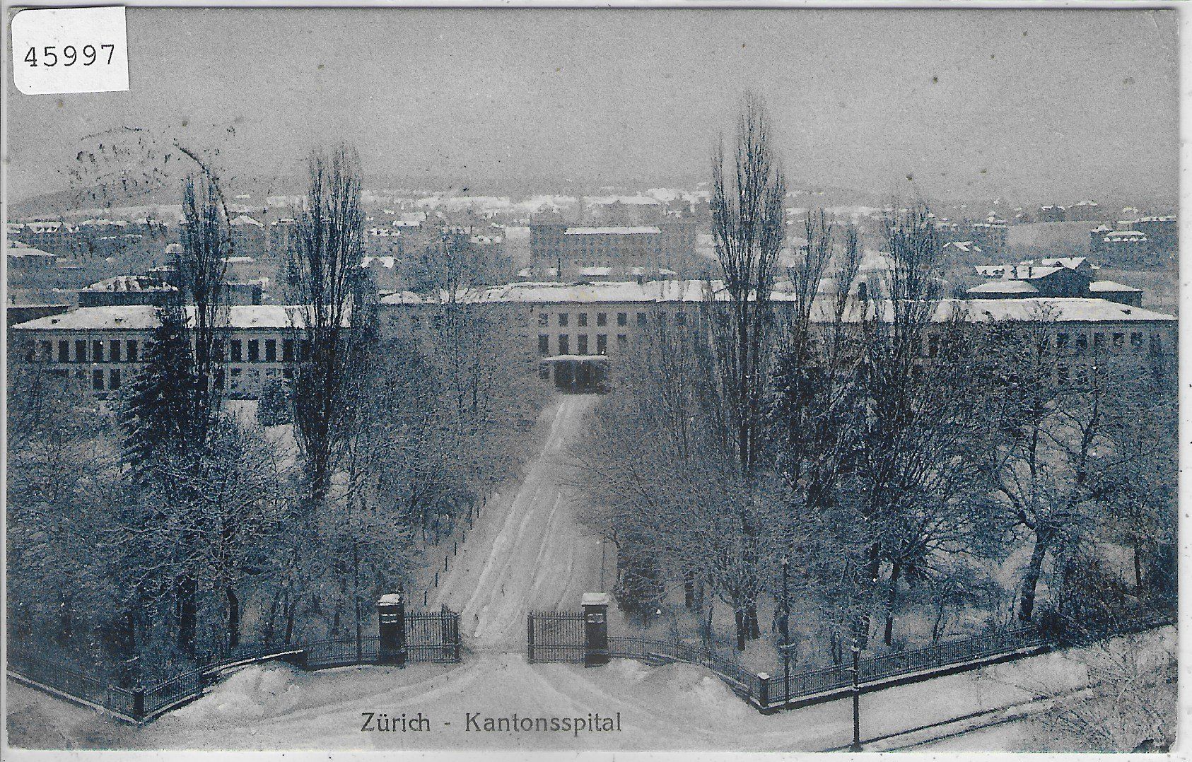 Cartoline postali: Zürich - Kantonsspital im Winter – Usato da Ettingen venduto da Kartenplanet