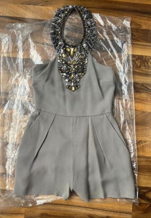 Jumpsuit, Elisabetta Franchi Schmucksteinen, Grau, Grösse 42