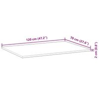 Tischplatte Rechteckig 120x70x2 cm Massivholz Akazie