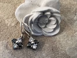 Ohrhänger antik mit Iolith und Kristall 925 Sterling Silber