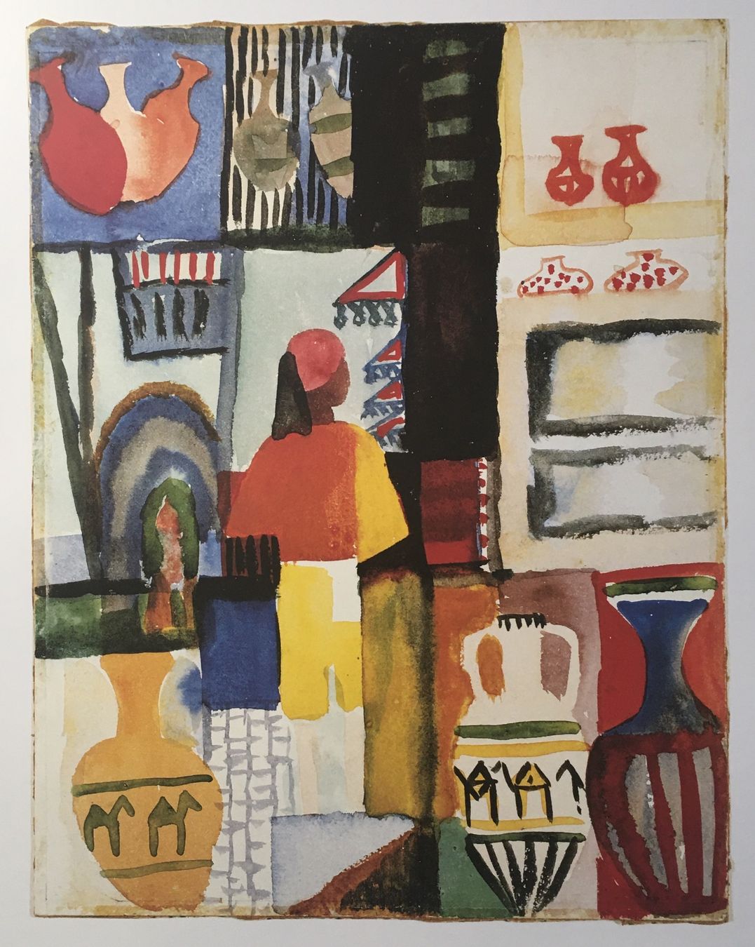 Grafica & Litografie: August Macke        "Händler mit Krügen"  KUNSTDRUCK – Usato da Nennigkofen venduto da waltraub 3