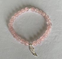 Edelstein Armband Madagaskar Rosenquarz mit Silber auf Mass