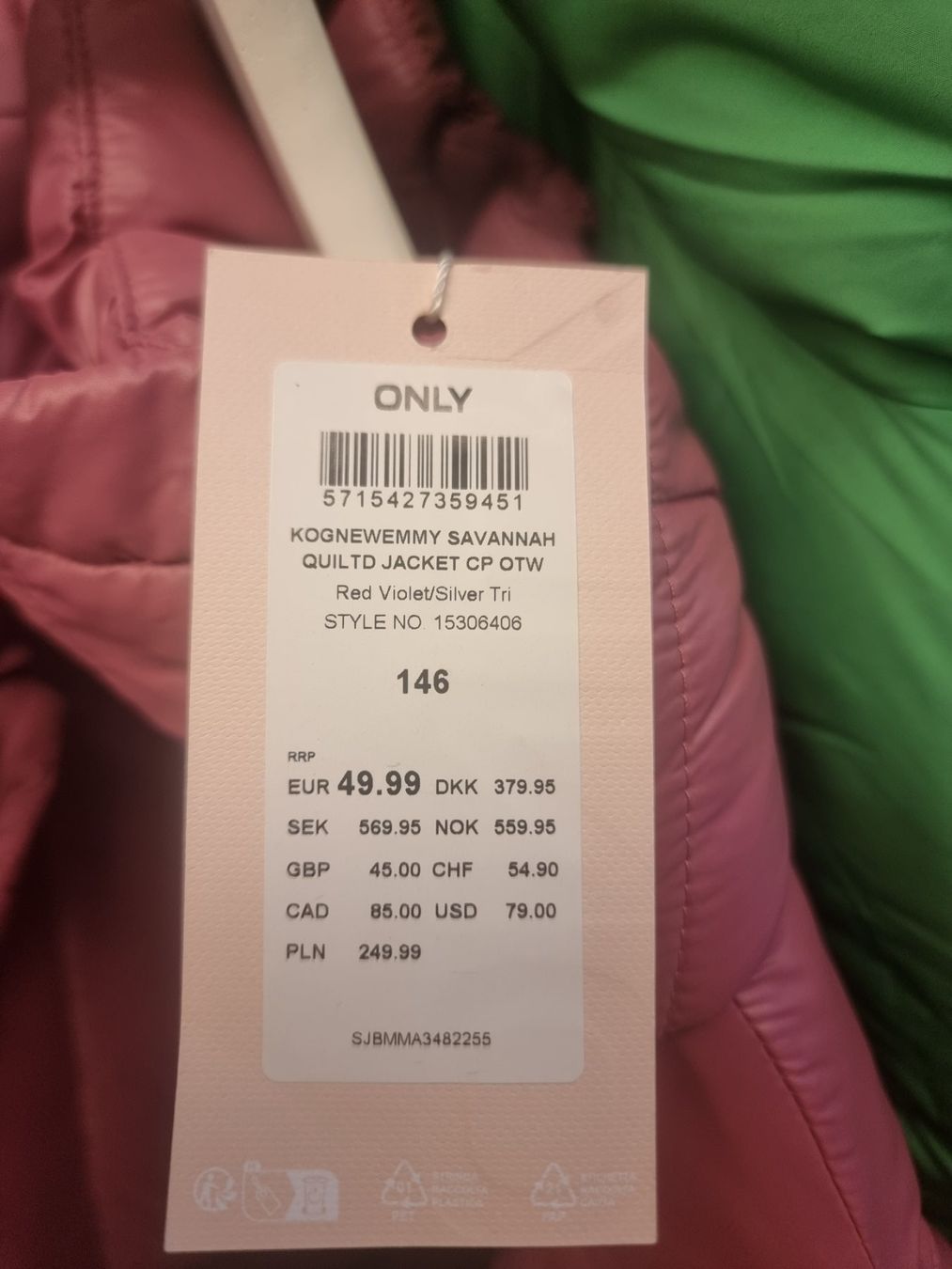 Only Giacche & Cappotti: Winterjacke ONLY Kids ,  Red Violett Neu – Nuovo e nell'imballaggio originale da Gunzwil venduto da daryl090496 1