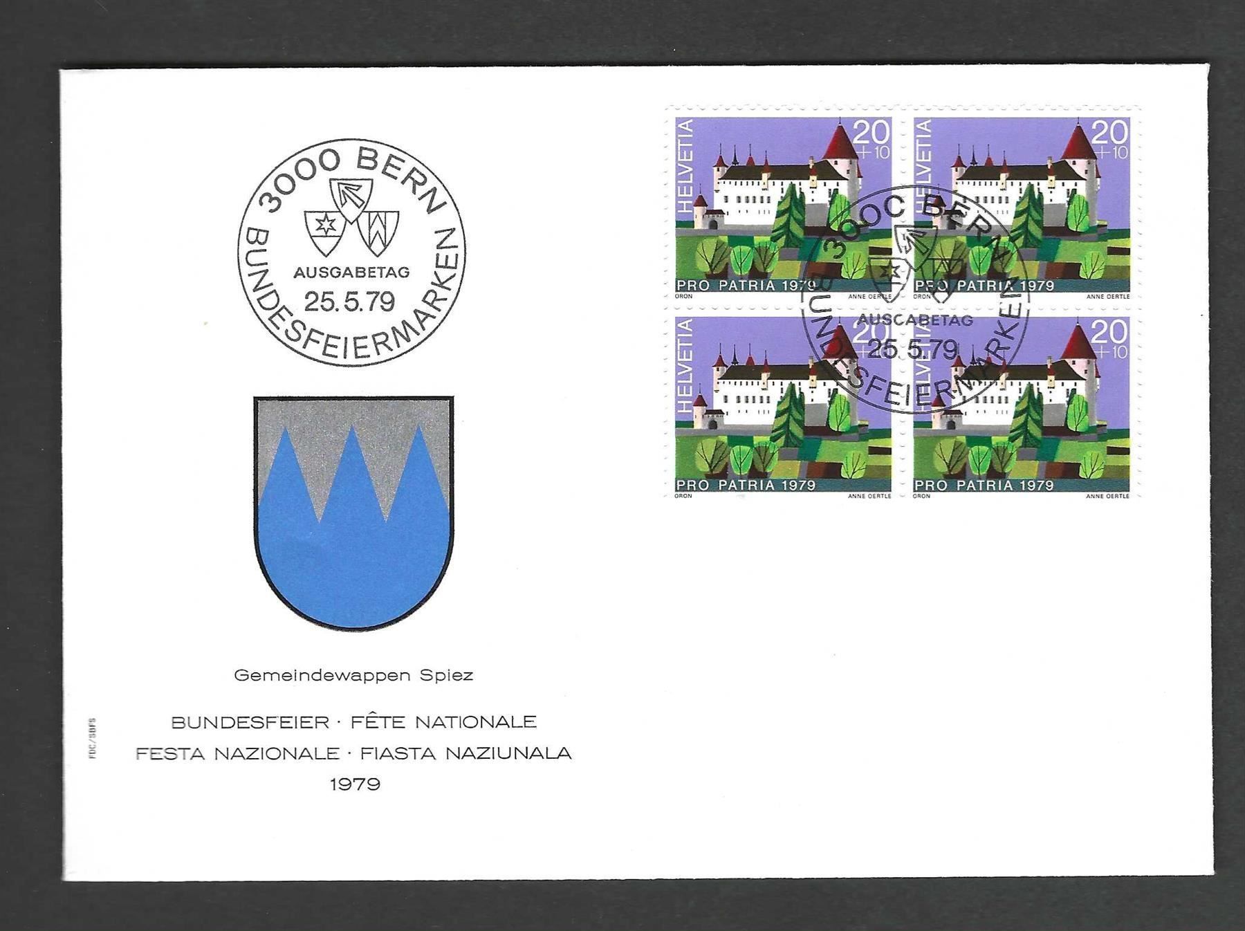 Tutti i francobolli: CH FDC Pro Patria  Viereblock 1979 – Nuovo e nell'imballaggio originale da Koblenz venduto da Markenhimmel