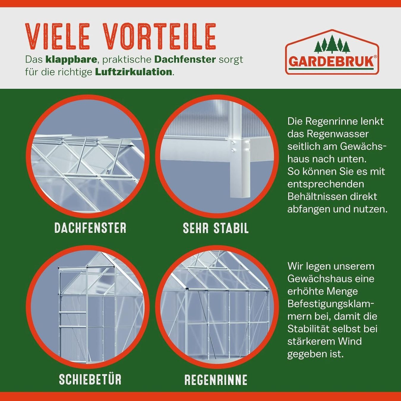 Casette da giardino & serre: Gewächshaus 250x190x195cm mit Fundament – Nuovo e nell'imballaggio originale da Bottighofen venduto da zaap 4