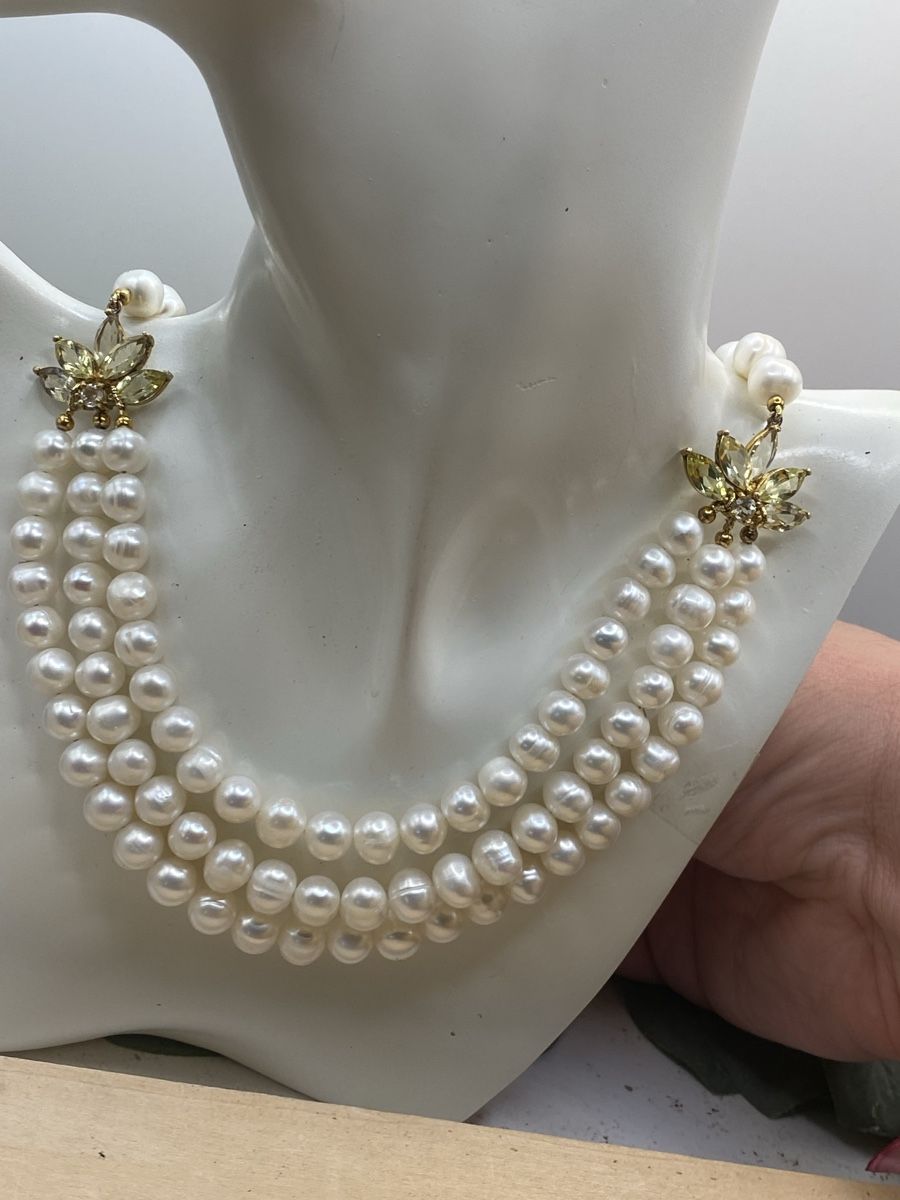Ketten: Super Collier aus Süsswasserperlen mit Citrinen – Neu (gemäss Beschreibung) aus Luzern von S.Kern01