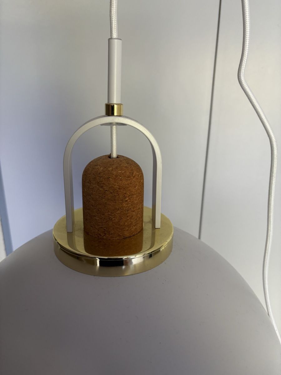 Lampadari & plafoniere: Hängeleuchte grau Metall mit Kork und Messing – Usato da Speicher venduto da ret_6msb 1