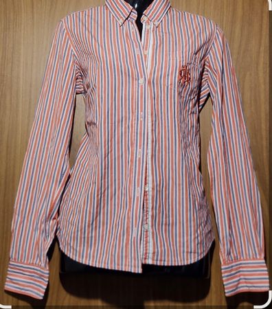 Chemise Gant rayée orange et bleu, taille 36, parfait pour l