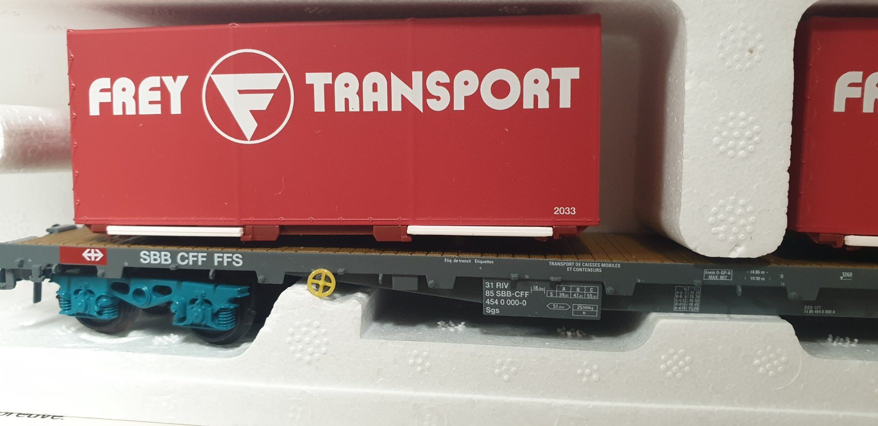 Hag Modellini di ferrovie: Hag SBB Containerwagen Frey H0/AC Nr. 392 – Usato da Geroldswil venduto da TopTrain54 3