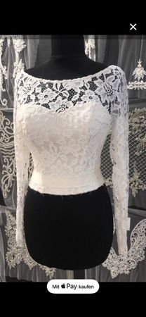 Braut Top Korsett Weiss Spitze Grösse 38 Neu