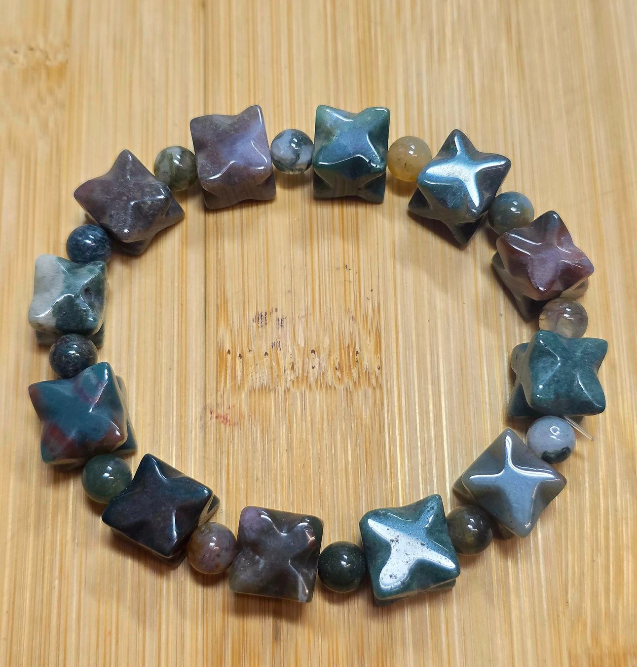Mineralien & Heilsteine: Moosachat - OJ Merkaba Armband – Neu und originalverpackt aus Matzingen von Shay_Crystalz
