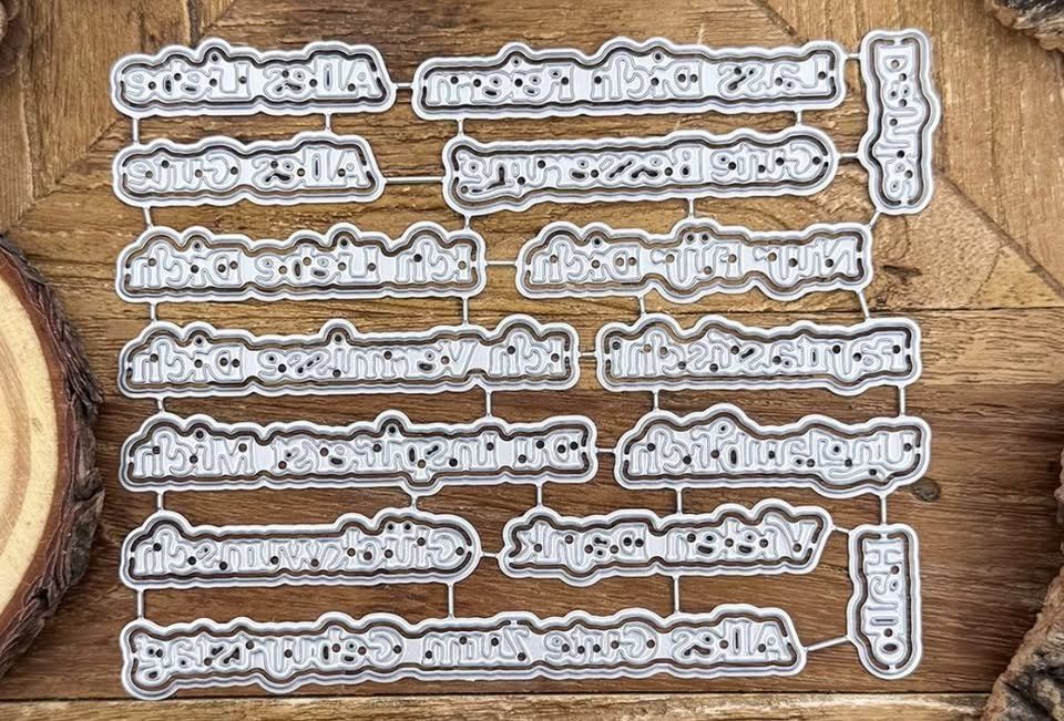 Sciablone: Neues Stanzschablonen-Set 3-D Worte – Nuovo e nell'imballaggio originale da Effretikon venduto da wenuss 2