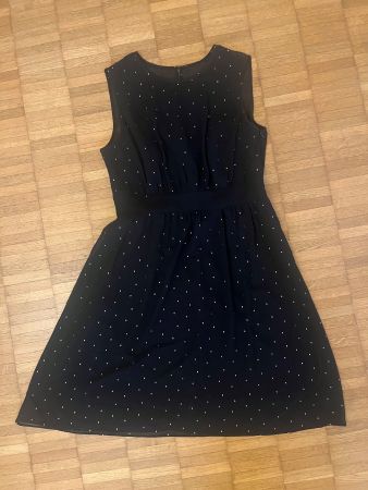 ESPRIT Cocktailkleid schwarz gold gepunktet