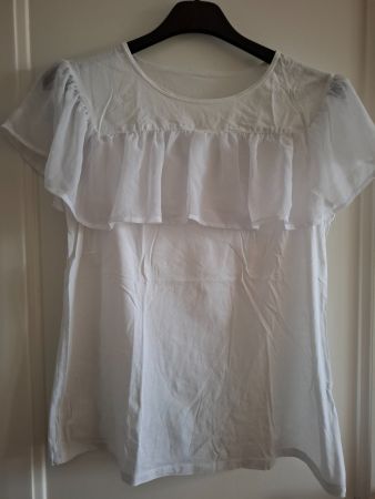 Maglia bianca estiva con volant - Taglia L - Intimissimi