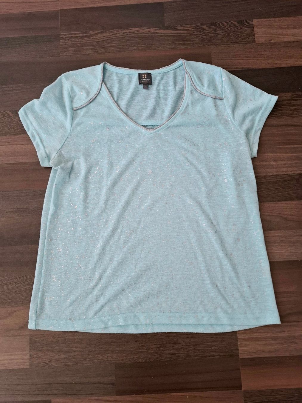 Manor T-shirt: T-shirt bleu acier MANOR – Usato da La Chaux-de-Fonds venduto da matsujun