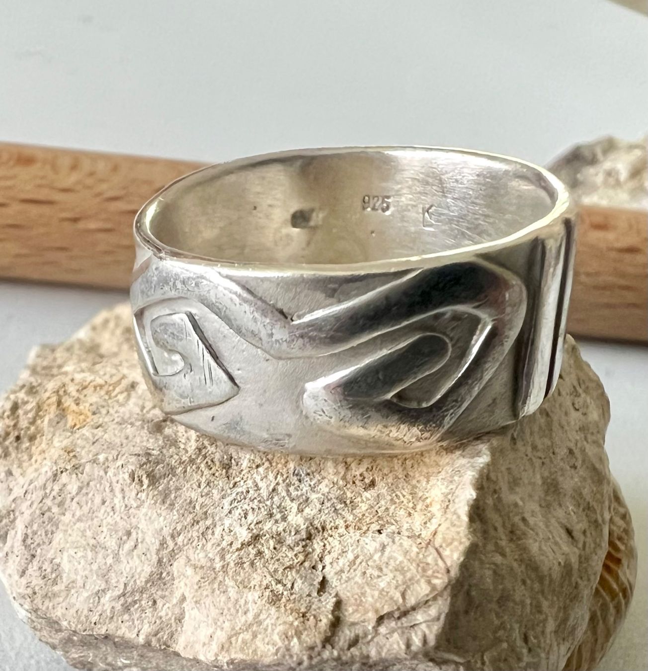 Anelli: Silberschmiede Ring 925 div. MPzen mit skulpturalem Muster – Usato da Ruswil venduto da artbyhand 5