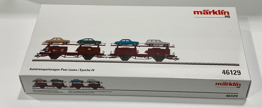 Buy Märklin 46129 H0 Pair Car Transport Wagon Laaes Of DB VW Model Car Load Type 3 1500 And 1600 2526668