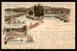 Litho Genève, Vue du quai et de la jet