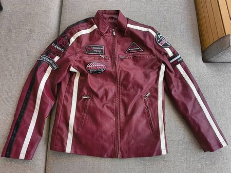 Jacke Lederimitat weinrot Grösse M 