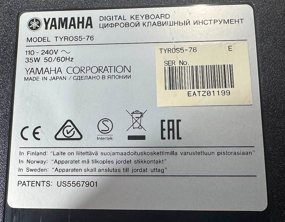 Strumenti musicali: Yamaha Tyros 5 Digital Workstation  – Usato da Unterseen venduto da Panini56 2