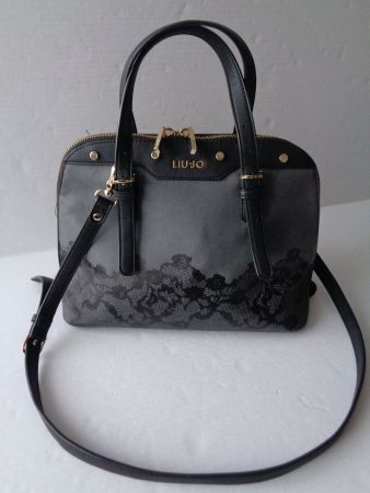 Tasche LIO-JO Lederimitat grau/schwarz