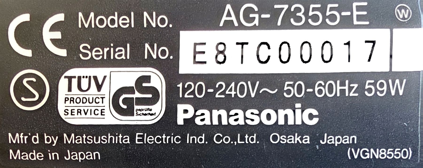Panasonic Registratori: Panasonic AG-7355-E Profi S-VHS Videorekorder Broadcast  – Usato da Kloten venduto da PcManuM 2
