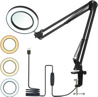 Dimmbare LED Lupe Lampe, Klemme & flexibler Schwanenhals