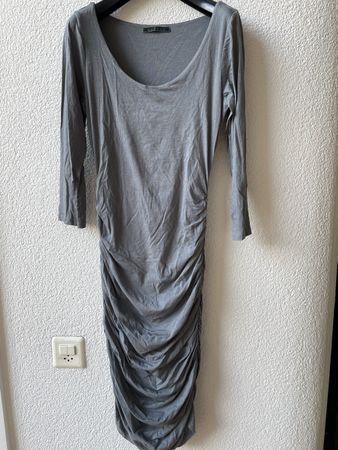 Velvet Jersey Kleid, grau, Gr S