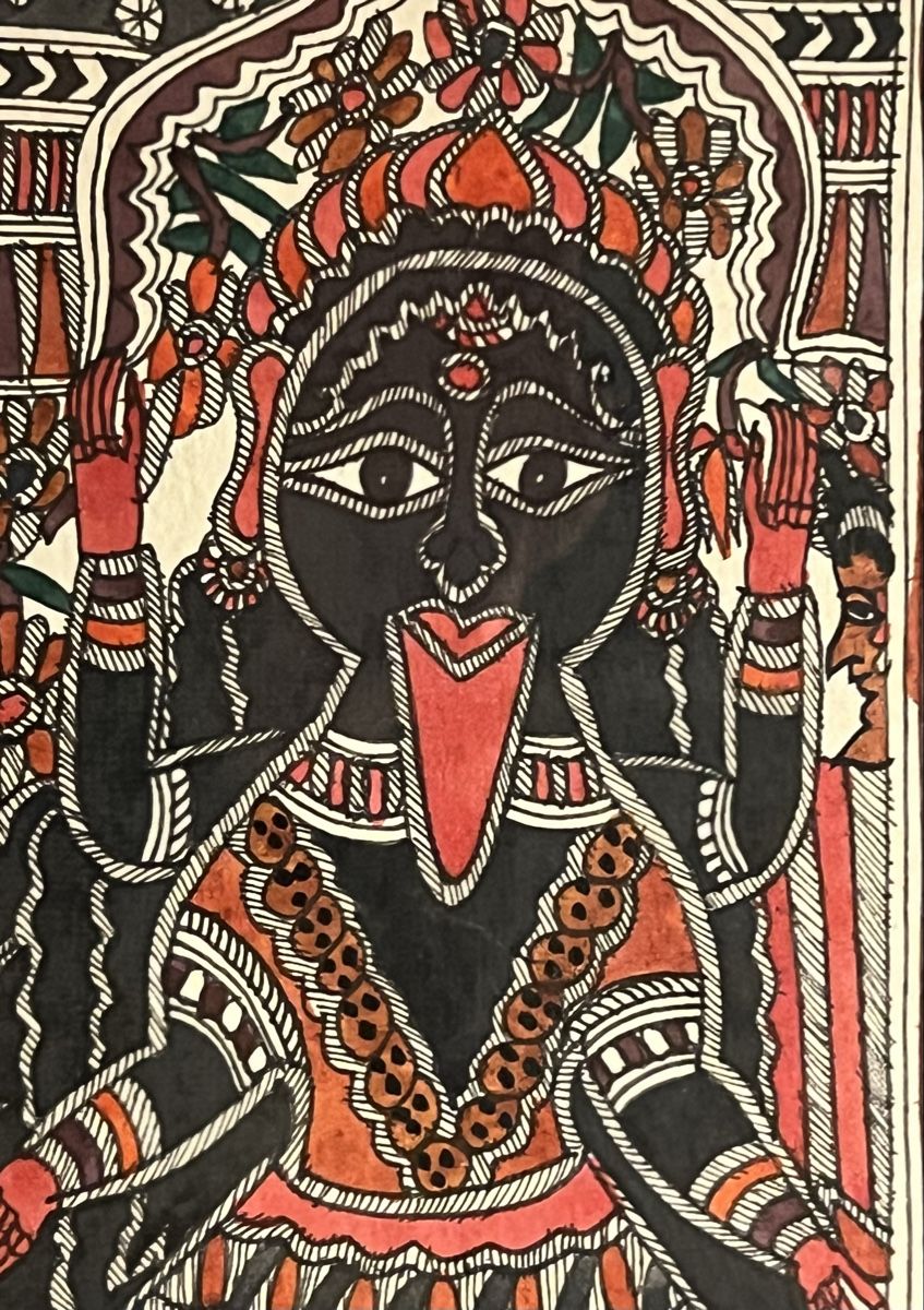 Dipinti: 3 peintures Madhubani Inde divinités, encadrées – Usato da Genève venduto da DELIRBEADS 5