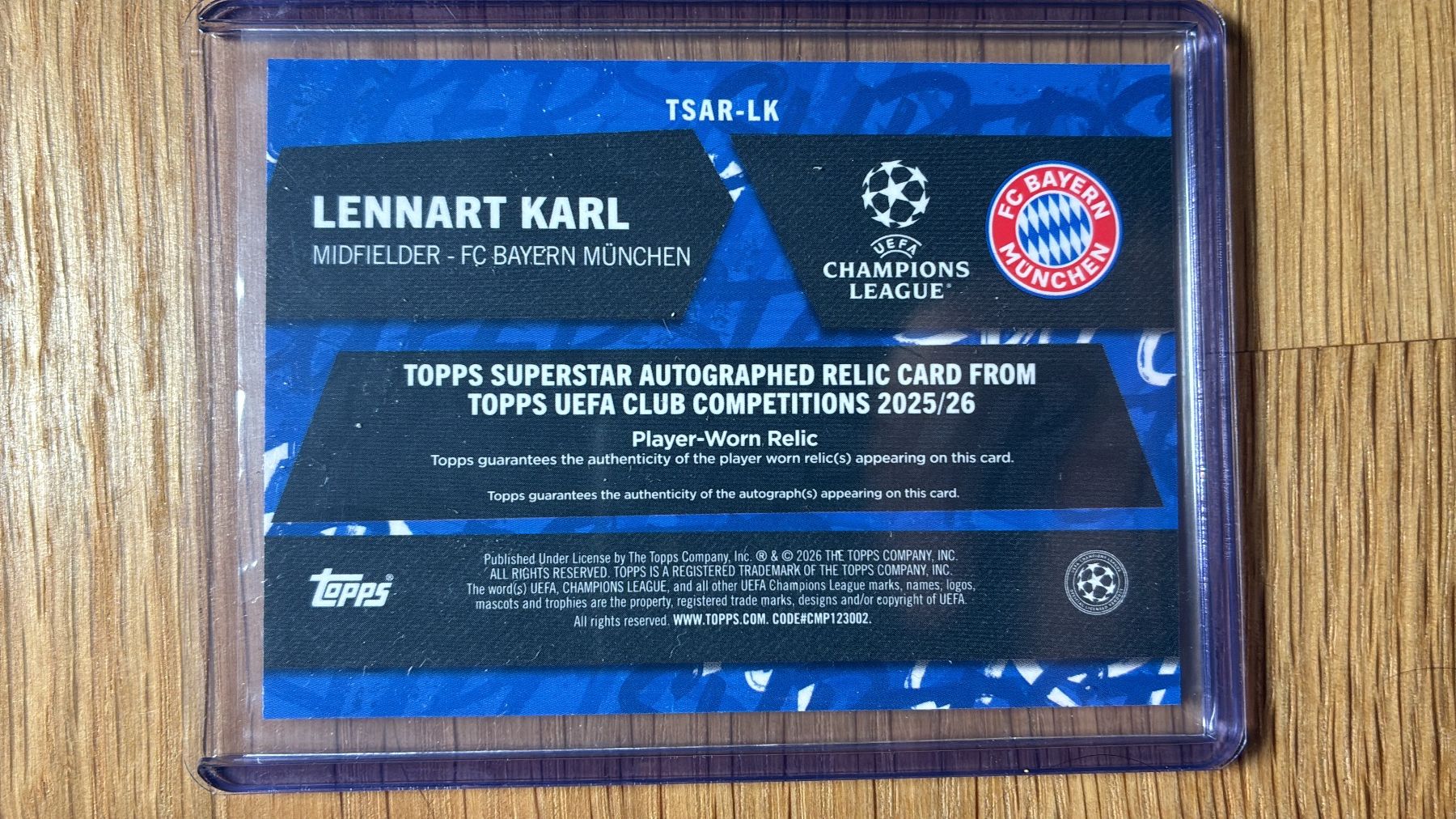 Topps Carte collezionabili: Topps Flagship Lennart Karl Bayern RC Patch-Auto /99 – Usato da Wangenried venduto da Garagara 1