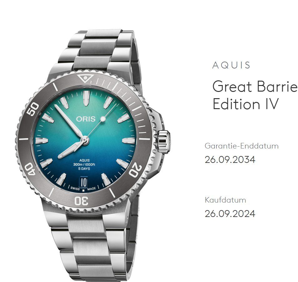 Oris Uhren: ORIS Aquis Great Barrier Reef limited Edition IV – Neu (gemäss Beschreibung) aus St. Silvester von gbgmbh 6