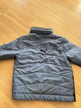 Puma Kinderjacke graublau/dunkelblau mit Kapuze Grösse 152