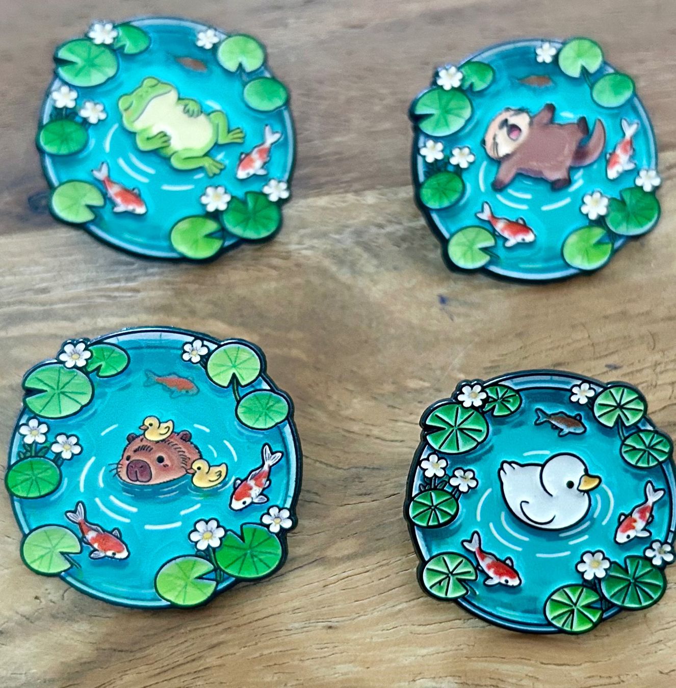 Plaketten & Abzeichen: 4x Pin Tiere Teich – Neu und originalverpackt aus Geneve von vane267