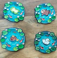 4x Pin Tiere Teich