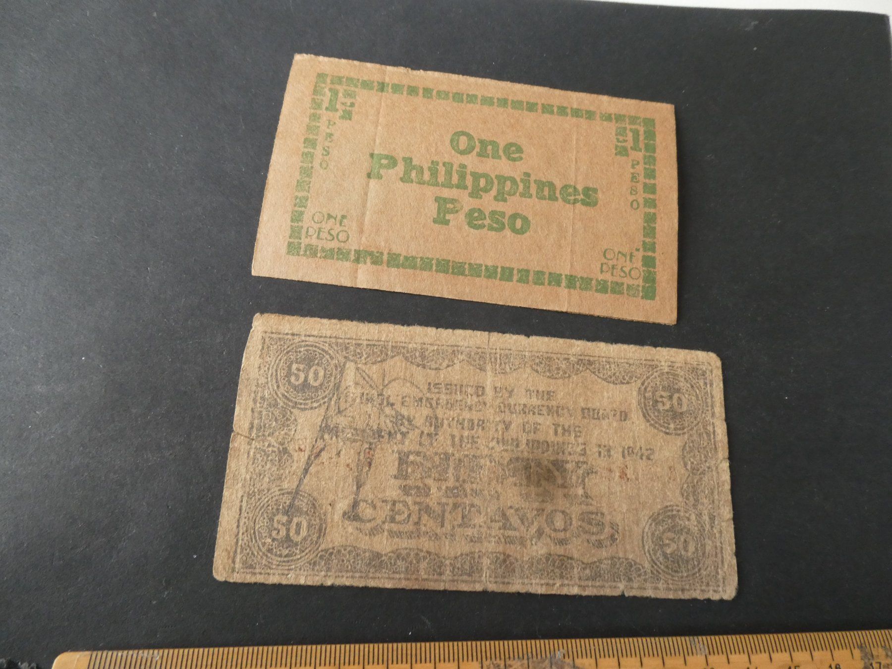 Banconote: Philippinen 1942/44, 2 alte Geldscheine – Usato da Hinterforst venduto da Rohusri 1